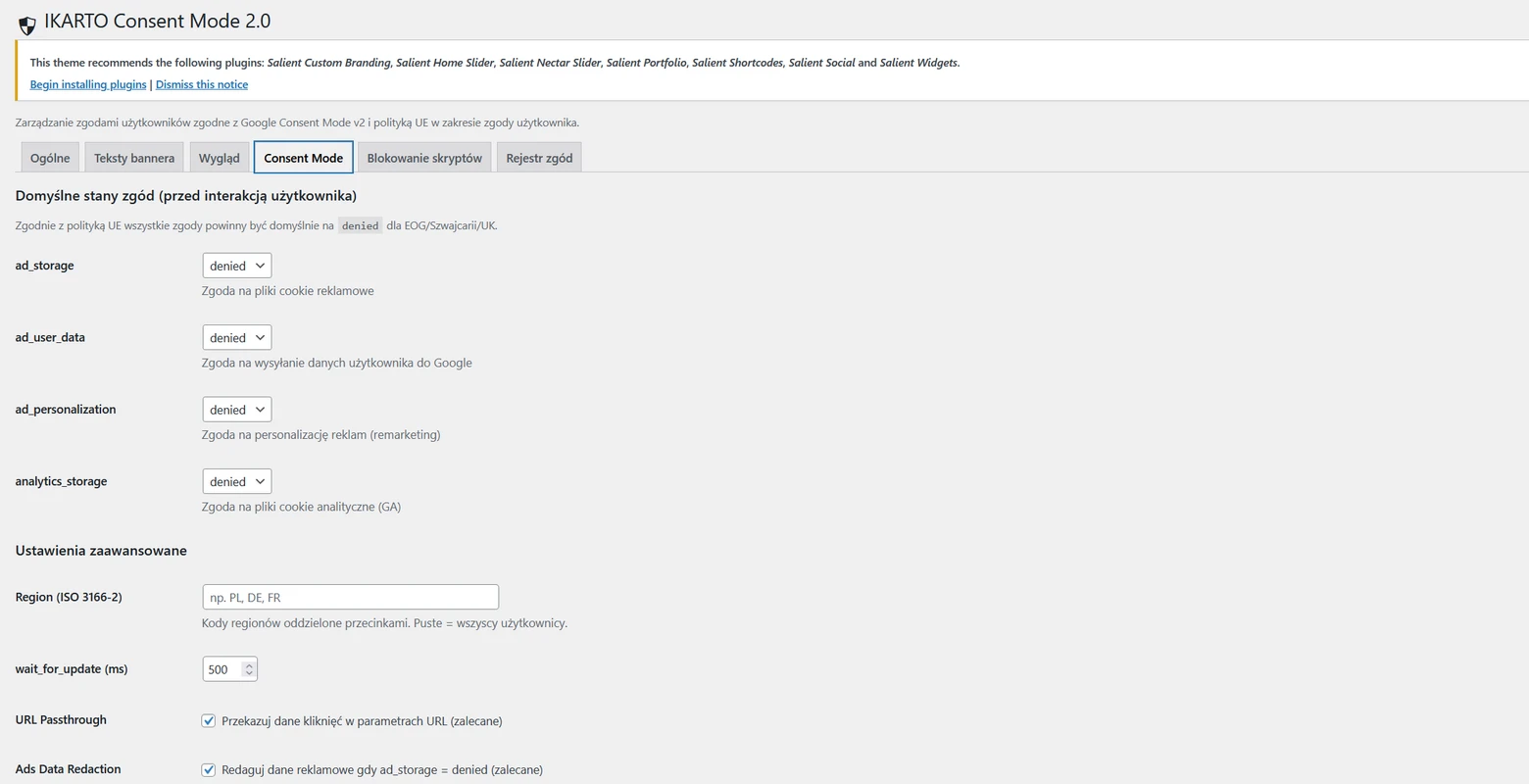 wtyczka wordpres consent mode v2 od ikarto
