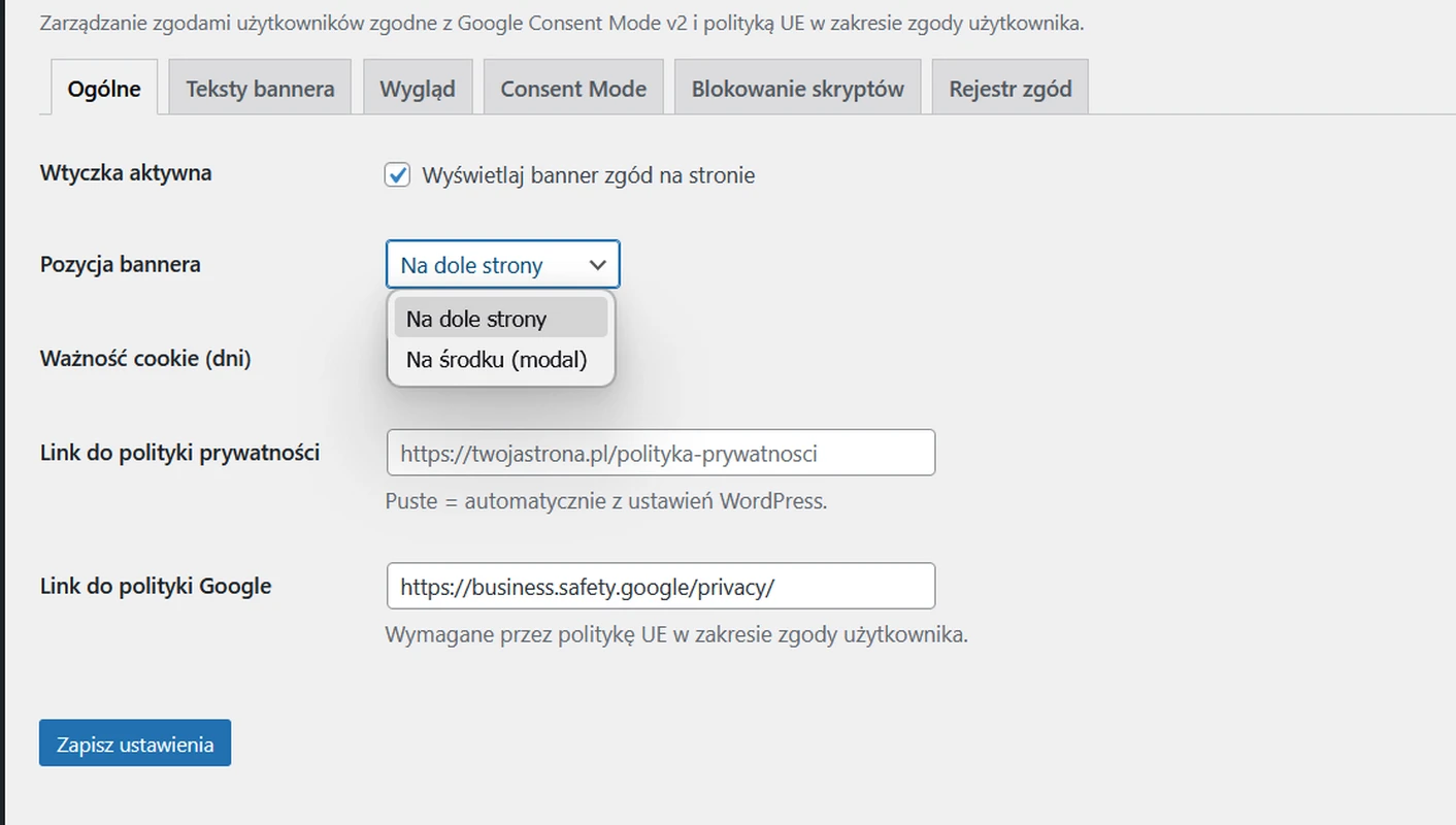 wtyczka wordpres consent mode v2 od ikarto