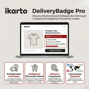 Karta Produktu - Informacje o Dostawie i Wysyłce | Różne Metody Dostawy w Koszyku- IKARTO DeliveryBadge Pro 1,8